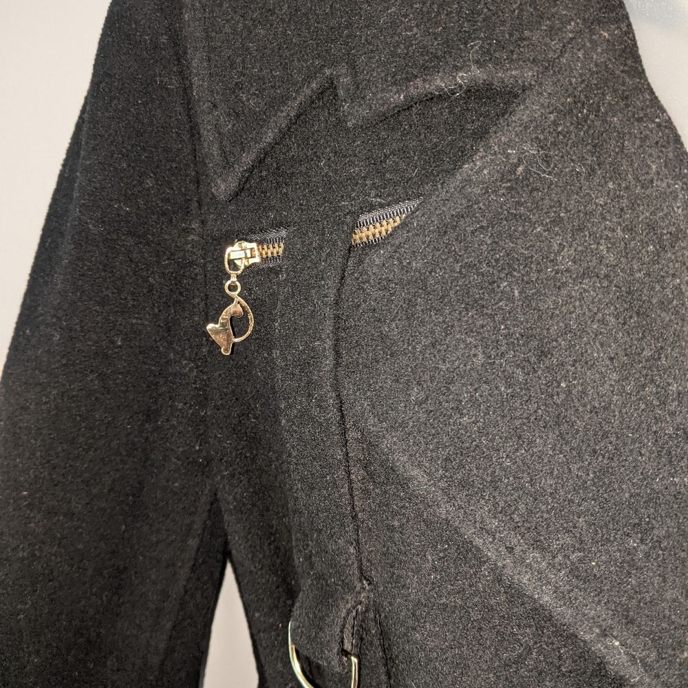 Baby Phat Elegant Black Pea Coat with Gold Details - Picture 2 of 8